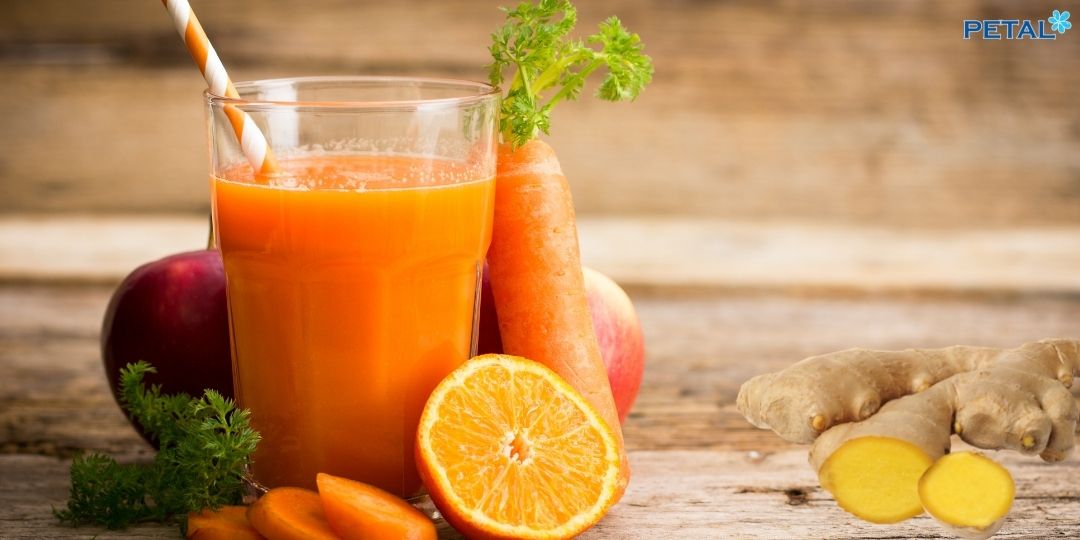 Nước gừng cà rốt chứa nhiều vitamin và khoáng chất